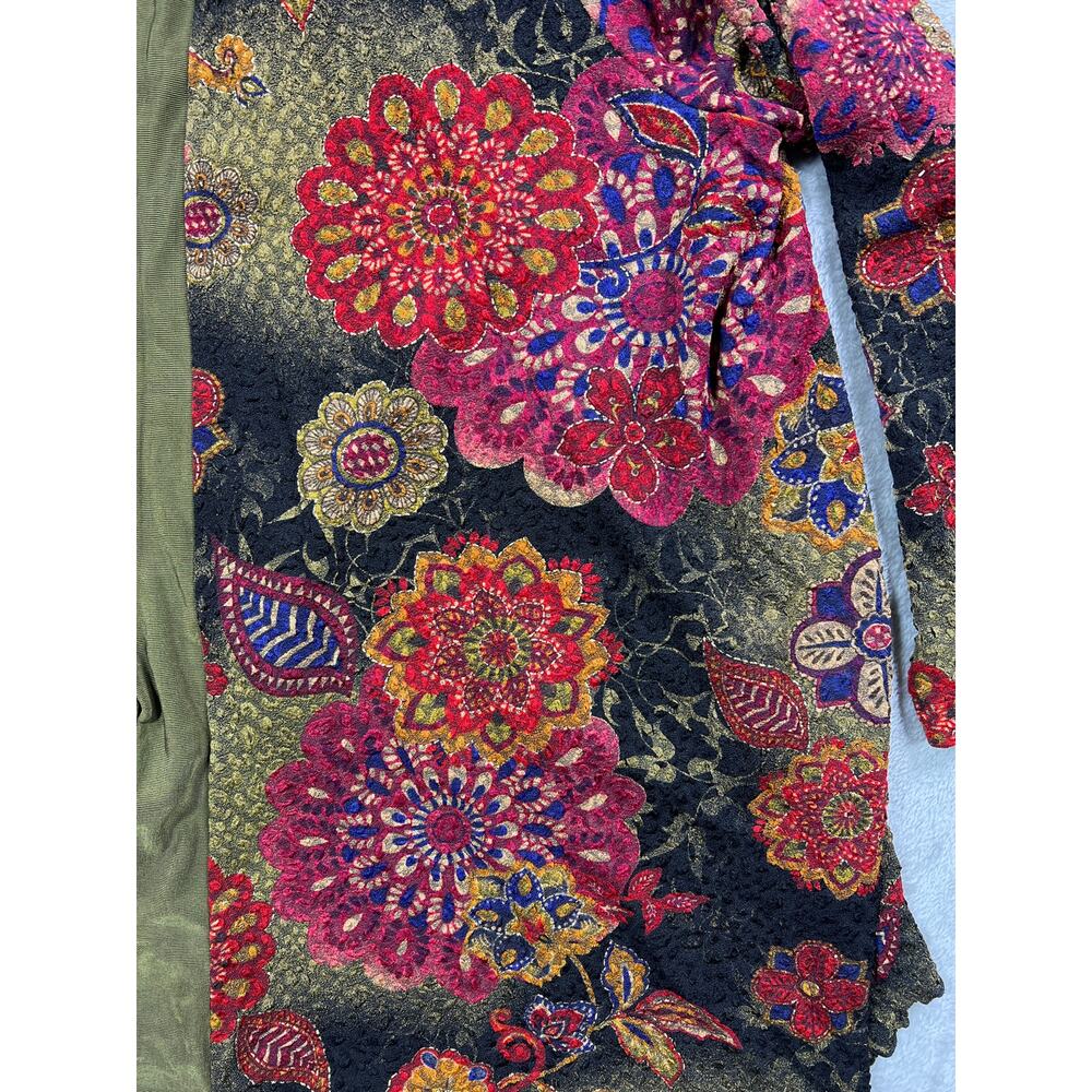 Floral Cardig -Made In USA- 3X Open Front Kimono Boho Western Cottage Festival - Picture 3 of 7